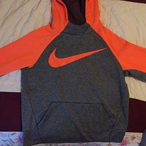 Orange and gray Nike pull-over hoodie